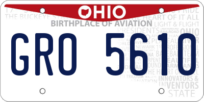 OH license plate GRO5610