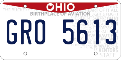OH license plate GRO5613
