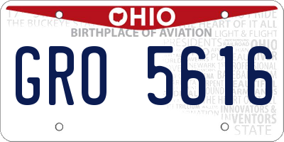 OH license plate GRO5616