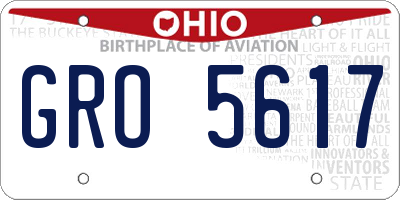OH license plate GRO5617