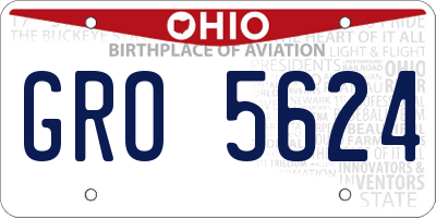 OH license plate GRO5624