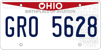 OH license plate GRO5628