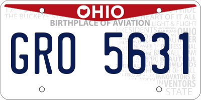 OH license plate GRO5631