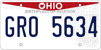 OH license plate GRO5634