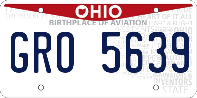 OH license plate GRO5639