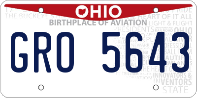 OH license plate GRO5643