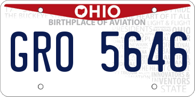 OH license plate GRO5646
