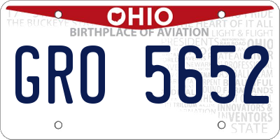 OH license plate GRO5652