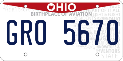 OH license plate GRO5670