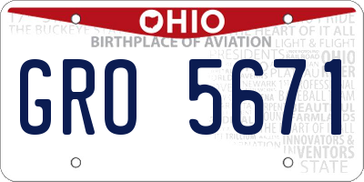 OH license plate GRO5671