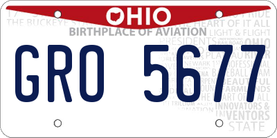 OH license plate GRO5677