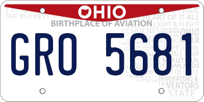 OH license plate GRO5681