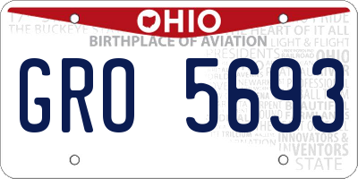 OH license plate GRO5693