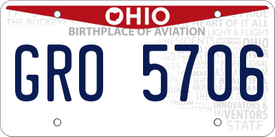 OH license plate GRO5706