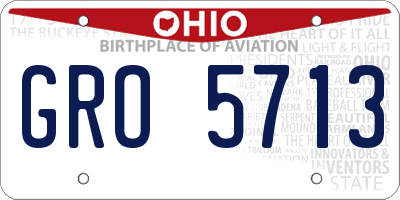 OH license plate GRO5713