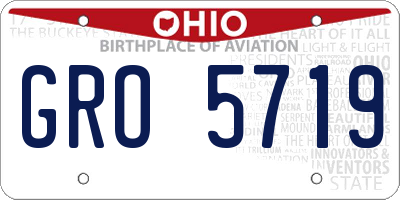 OH license plate GRO5719