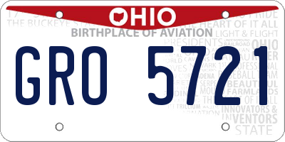 OH license plate GRO5721