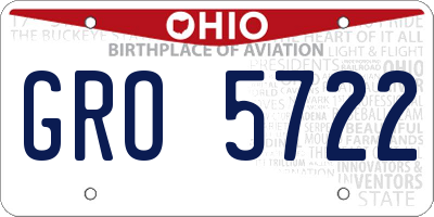 OH license plate GRO5722
