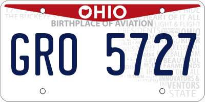 OH license plate GRO5727