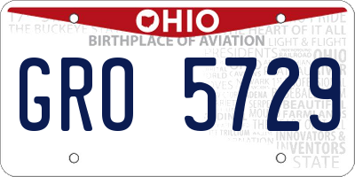 OH license plate GRO5729