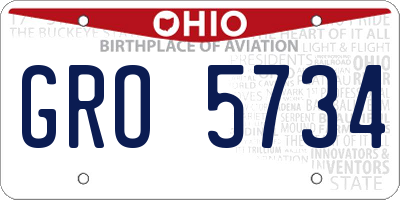 OH license plate GRO5734
