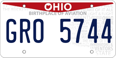 OH license plate GRO5744