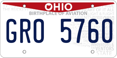 OH license plate GRO5760