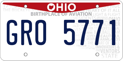 OH license plate GRO5771
