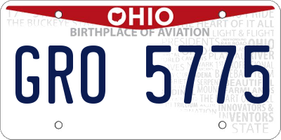 OH license plate GRO5775