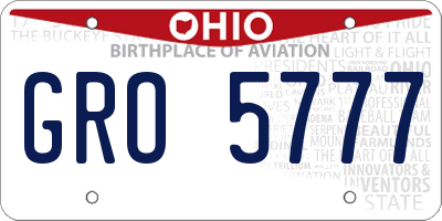 OH license plate GRO5777