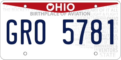 OH license plate GRO5781
