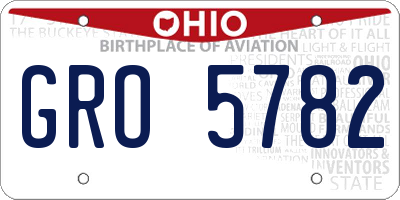 OH license plate GRO5782