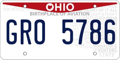 OH license plate GRO5786