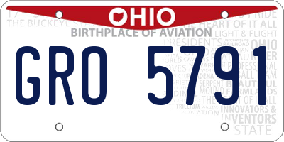 OH license plate GRO5791