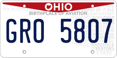 OH license plate GRO5807