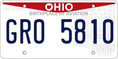 OH license plate GRO5810