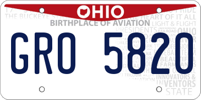 OH license plate GRO5820