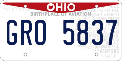 OH license plate GRO5837