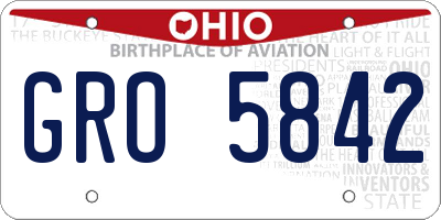 OH license plate GRO5842