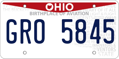 OH license plate GRO5845