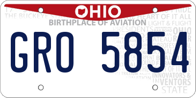 OH license plate GRO5854