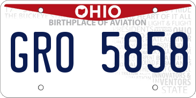 OH license plate GRO5858