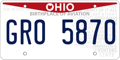 OH license plate GRO5870
