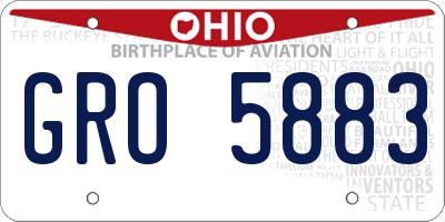 OH license plate GRO5883