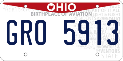 OH license plate GRO5913