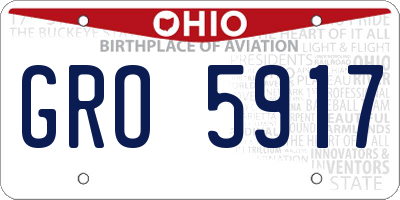 OH license plate GRO5917