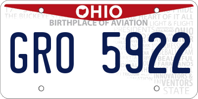 OH license plate GRO5922
