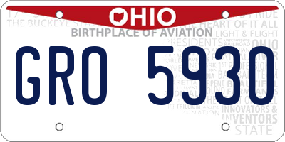 OH license plate GRO5930