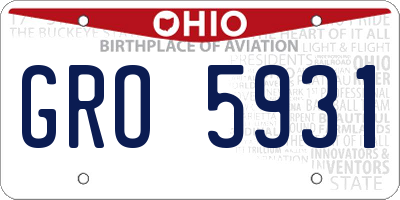 OH license plate GRO5931