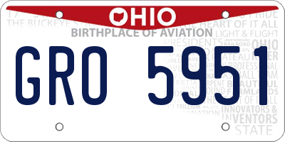 OH license plate GRO5951